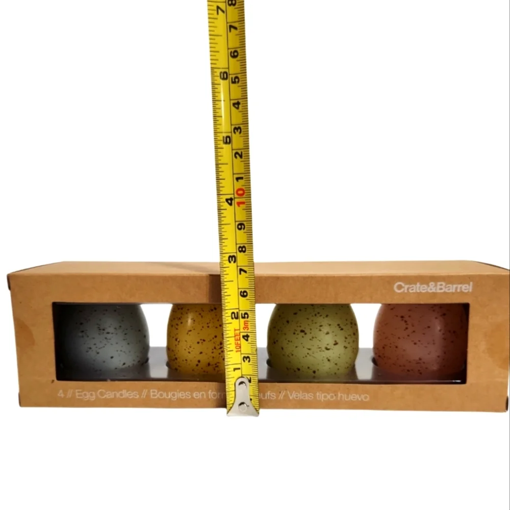 Crate & Barrel Speckled Egg Candle Set NIB
